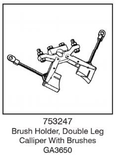 Brush Holder, Double Leg Calliper With Brushes