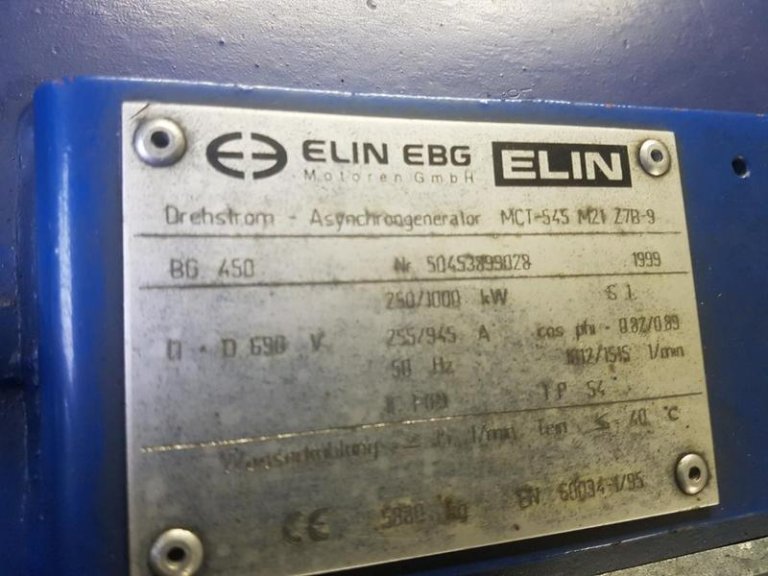 Elin Generator 1000kw/250kw for NM60