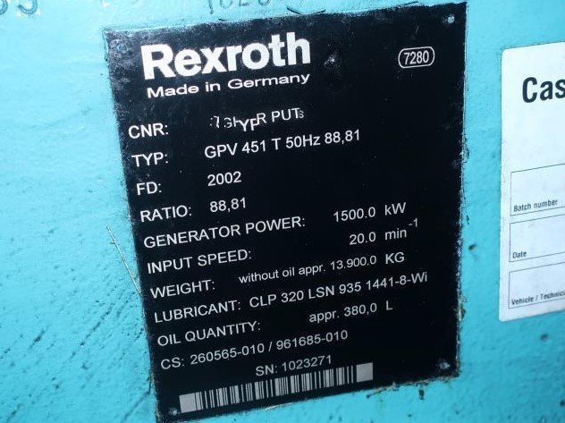 Caja de cambios Rexroth, GPV 451 T 50Hz i:88,81
