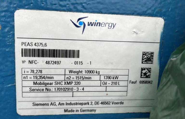 Gearbox WINERGY PEAS 4375.6 i=78.278