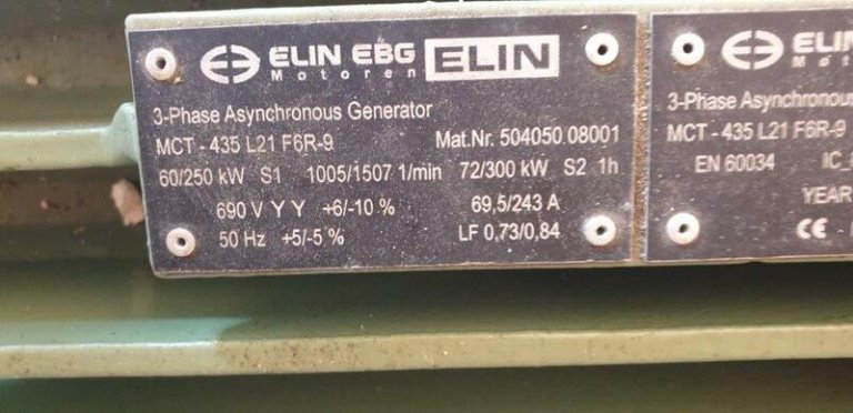 Generator for Micon M700 60/250kW