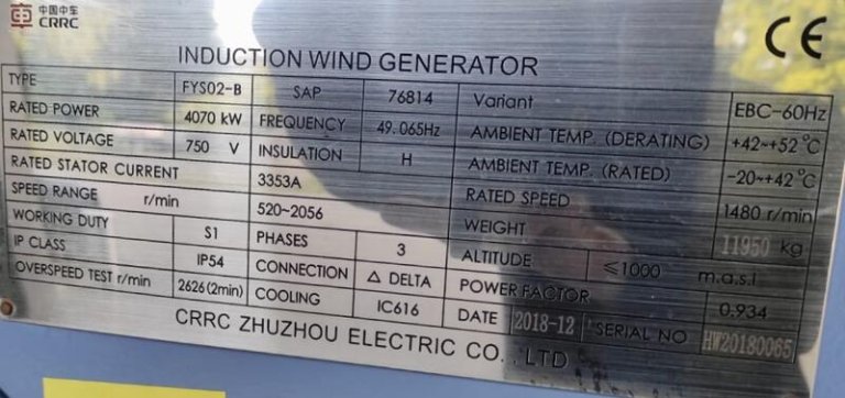 Generator FYS0-2B for Senvion 3 XM 60HZ