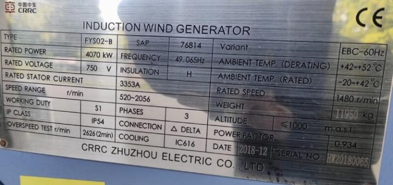 Generator FYS0-2B für Senvion 3 XM 60HZ