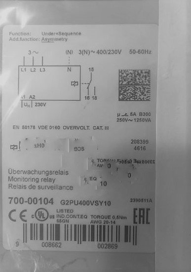 Gitterspannung Monitoring Relais
