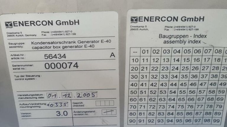 Kondensatorschrank Generator / capacitor box generator für Enercon E-40