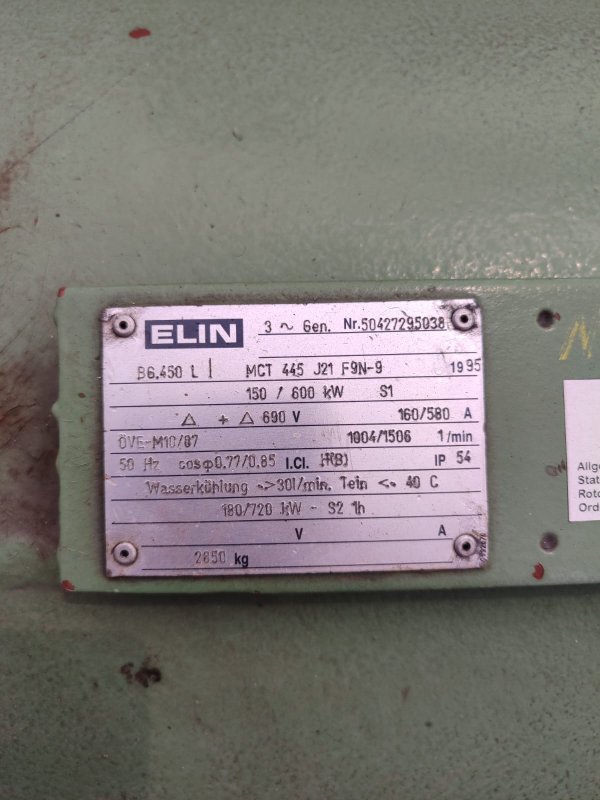 Elin Generator NM43/600_nameplate
