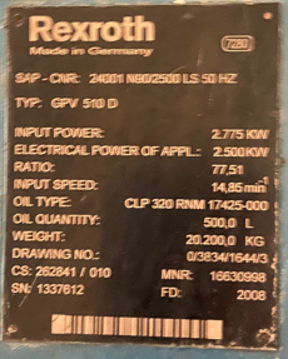 Multiplicadora /transmisión para Nordex N90 BETA Nordex Rexroth GPV 510 D