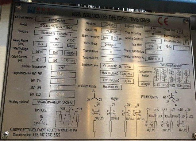 Traformator Dry 30 KV 4800 KVA 690V /400V