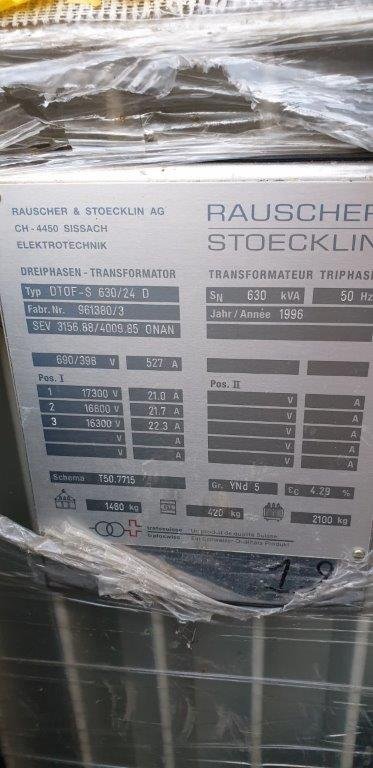 Transformer 630 kVA Rauscher-Stoecklin