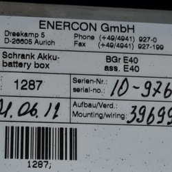 Akkukiste / battery box für Enercon E-40