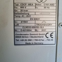  AN Bonus 1300 B 62 Kompensation Kondensatoren Condensator Dominit CDCF-WEA C161 ABD 