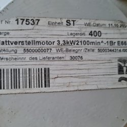 Blattverstellmotor mit Getriebe / pitch motor with gearbox für Enercon E-66 / E-70