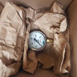 Pressure gauge with G1/4" back-connection, Silicon filling, range to 250 bar max