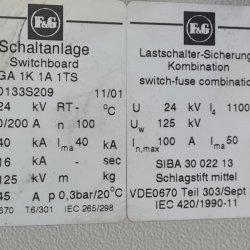 Mittelspannungsschaltanlage + Lastschalter-Sicherungs-Kombination / switchboard + switch-fuse combination E-66 / E-70