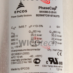 Kondensator zur Phasenkompensation Epcos 25 kVAr 690V
