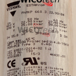 Phase compensation Capacitor Vishay 25kVAr 690V