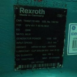 Rexroth GPV 451 T 50Hz 88,8 Caja de cambios para Tacke-GE 1.5S