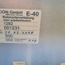 Rotorunterverteilung / rotor distribution für Enercon E-40