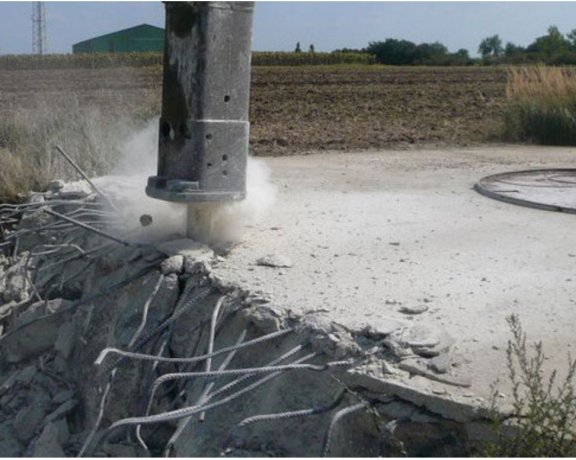 Cimientos de Turbina eólica eliminación y reciclado