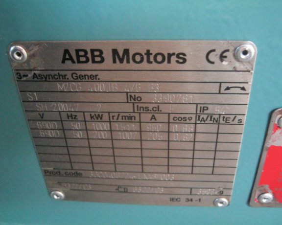 Generador M2CG400JB4 / 6B3 para aerogeneradores AN-Bonus 54