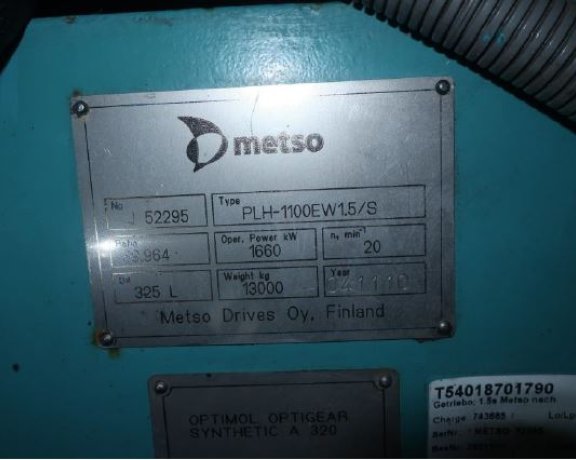 Metso PLH-1100EW1.5/S Gearbox for Tacke-GE 1.5S