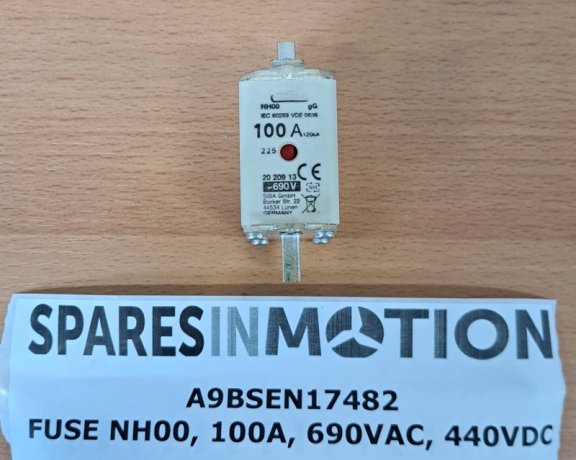 fuse NH00, 100A, 690VAC, 440VDC <a href="/wind-turbine-brands/siemens-wind-turbine-parts-repairs" hreflang="en">Siemens</a> A9BSEN17482 