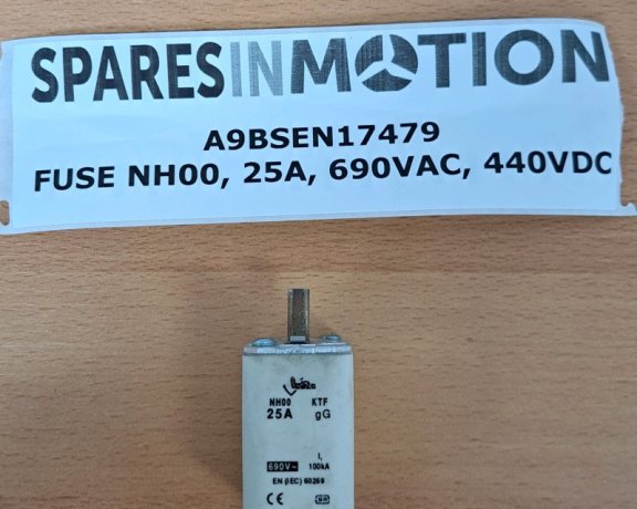 FUSE NH00, 25A, 690VAC, 440VDC <a href="/wind-turbine-brands/siemens-wind-turbine-parts-repairs" hreflang="en">Siemens</a> A9BSEN17479 